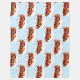 Zoet brood met aardbeien en room fleece deken