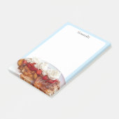 Zoet brood met aardbeien en room post-it® notes (Schuin)
