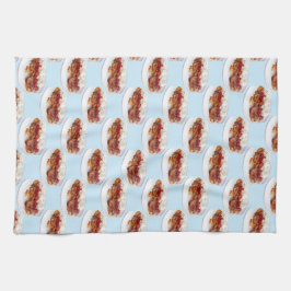 Zoet brood met aardbeien en room theedoek