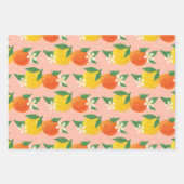 Zoet citrus inpakpapier plat vel set van 3 (Voorkant)