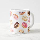Zoet donut patroon extra grote beker (Voorkant rechts)