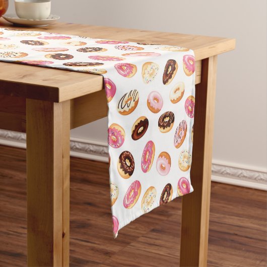 Zoet donut patroon medium tafelloper (Voorbeeld)
