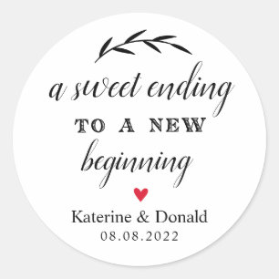 Zoet eindigend bij een nieuw begin ronde sticker