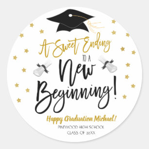 Zoet eindigend op nieuwe beginnende stickers