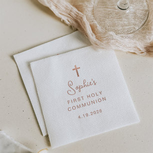 Zoet en eenvoudig Roos Gold First Holy Communion Servet