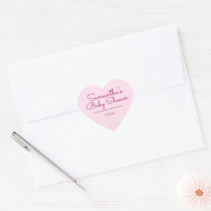 Zoet en Eenvoudig Roze Baby shower Hart Sticker