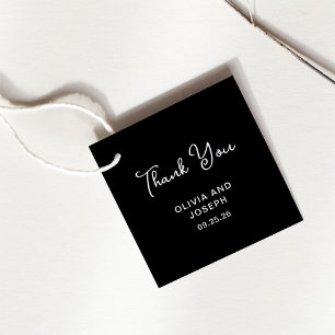 Zoet en Whimsical Zwart   Bruiloft dank u Bedankjes Labels