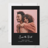 Zoet en Whimsical Zwart | Foto en QR-code Save The Date (Voorkant)