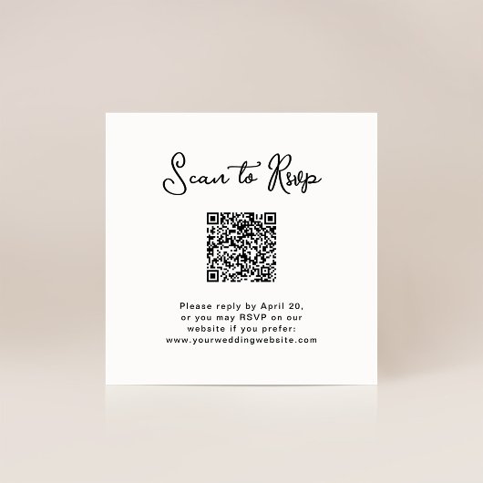 Zoet en Wispelturig | RSVP met QR-code Informatiekaartje