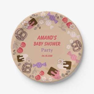 Zoet en zout Baby shower Beige Paper Bord