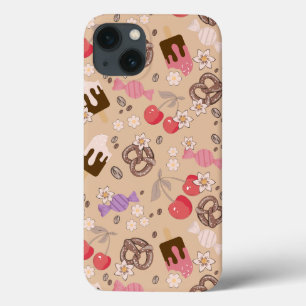 Zoet en zout Treats Beige Patroon iPhone 13 Hoesje