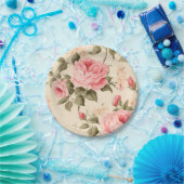 Zoet Engels Rozen Papieren Bordje (Feest)