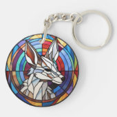 Zoet Glas in lood Coyote Sleutelhanger (Achterkant)