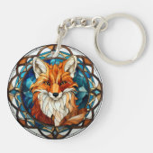 Zoet Glas in lood Forest Fox Sleutelhanger (Achterkant)