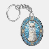 Zoet Glas in lood Llama Sleutelhanger (Voorkant Links)