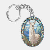 Zoet Glas in lood Llama Sleutelhanger (Voorkant Links)