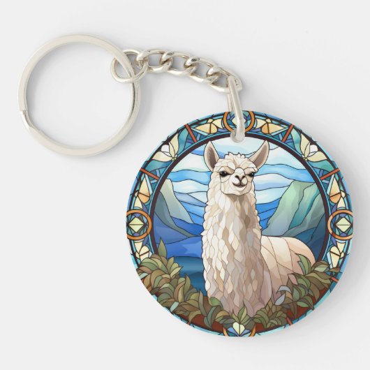 Zoet Glas in lood Llama Sleutelhanger (Voorkant)