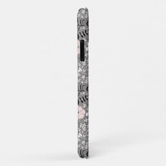 Zoet grijs roze wit patroon bloemen Case-Mate iPhone case (Achterkant/rechts)