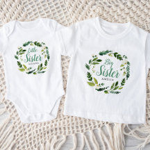 Zoet groen bloemengroot zusternaam monogram
