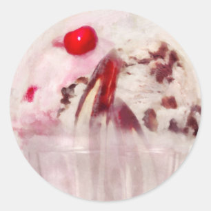 Zoet - Ijs - Ijs sundae Ronde Sticker