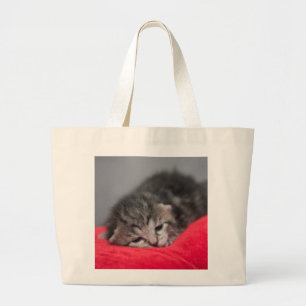 Zoet kat grote tote bag