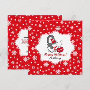 Zoet Kat   kerstkaarten voor aangepaste naam voor  Feestdagenkaart