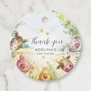 Zoet Klein Boerderij Bedankt Baby SHower Bedankjes Labels