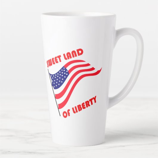 Zoet land van vrijheid latte mok (Rechts)