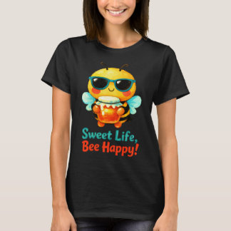 Zoet Leven Bij Gelukkig Moppige Bij Honing Grappig T-shirt
