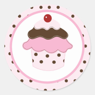Zoet Lil Cupcake Envelop Afdichtingen / Toppers Ronde Sticker