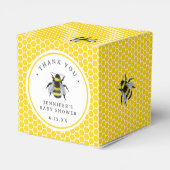 Zoet Mama-to-Bee geel Baby shower Bedankdoosjes (Achterkant)