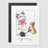 Zoet meisje met Pasen Bonnet en Bunny (Voorkant / Achterkant)