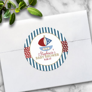 Zoet nautisch Baby shower Ronde Sticker