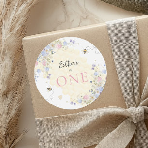 Zoet om één pastel te zijn Eerste Verjaardag Ronde Sticker