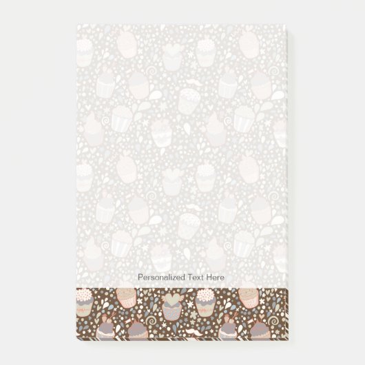 Zoet patroon gemaakt van smaakvolle cupcakes post-it® notes (Voorkant)