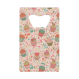 Zoet patroon kredietkaart flessenopener