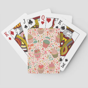 Zoet patroon pokerkaarten