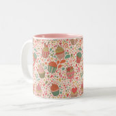 Zoet patroon tweekleurige koffiemok (Voorkant links)