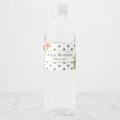 Zoet Peach Birthday Water Label Waterfles Etiket (Voorkant)