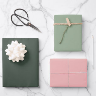 Zoet Roze en Groen Inpakpapier Vel