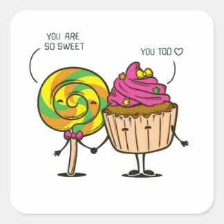 Zoet Snoep Vierkante Sticker