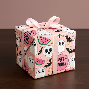 "Zoet & Spookachtig" Halloween Geesten & Watermelo Cadeaupapier