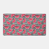 Zoet watermelon op Stripes Black & White Pattern Bureaumat (Voorkant)