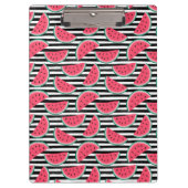 Zoet watermelon op Stripes Black & White Pattern Klembord (Voorkant)