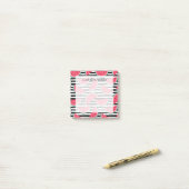 Zoet watermelon op Stripes Black & White Pattern Post-it® Notes (Op bureau)