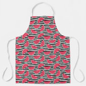 Zoet watermelon op Stripes Black & White Pattern Schort (Voorkant)
