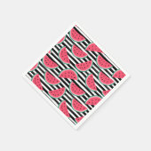 Zoet watermelon op Stripes Black & White Pattern Servet (Hoek)