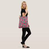 Zoet watermelon op Stripes Black & White Pattern Tote Bag (Op model)