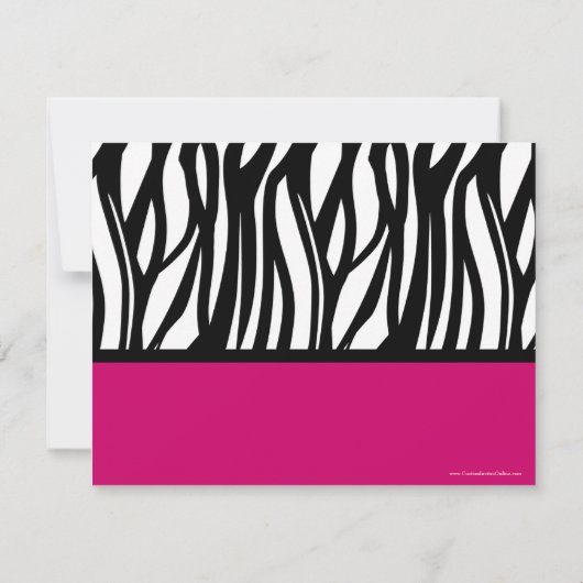 Zoet Zestien, Heet Roze Zebra Kaart (Achterkant)