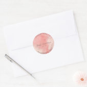 Zoet Zestien Perzik Roze Rose Metallic Glas Ronde Sticker (Envelop)